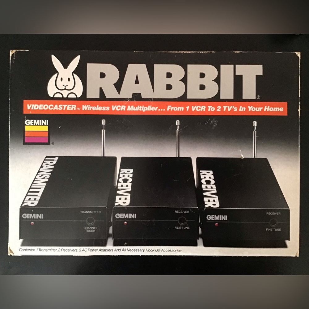 Vintage RABBIT Videocaster Wireless VCR Multiplier NIB